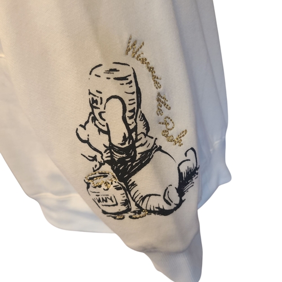 DISNEY Hoodie Sweatshirt Christopher Robin Pooh And Friends Cream Women's Sz Med - Picture 4 of 12